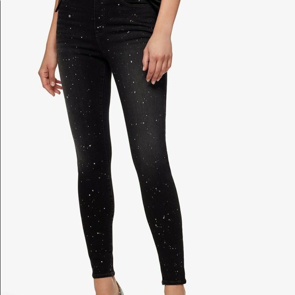 NWT Sanctuary Denim Starry Night Black Glitter Jeans
